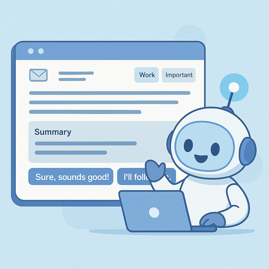 AI robot helping manage emails